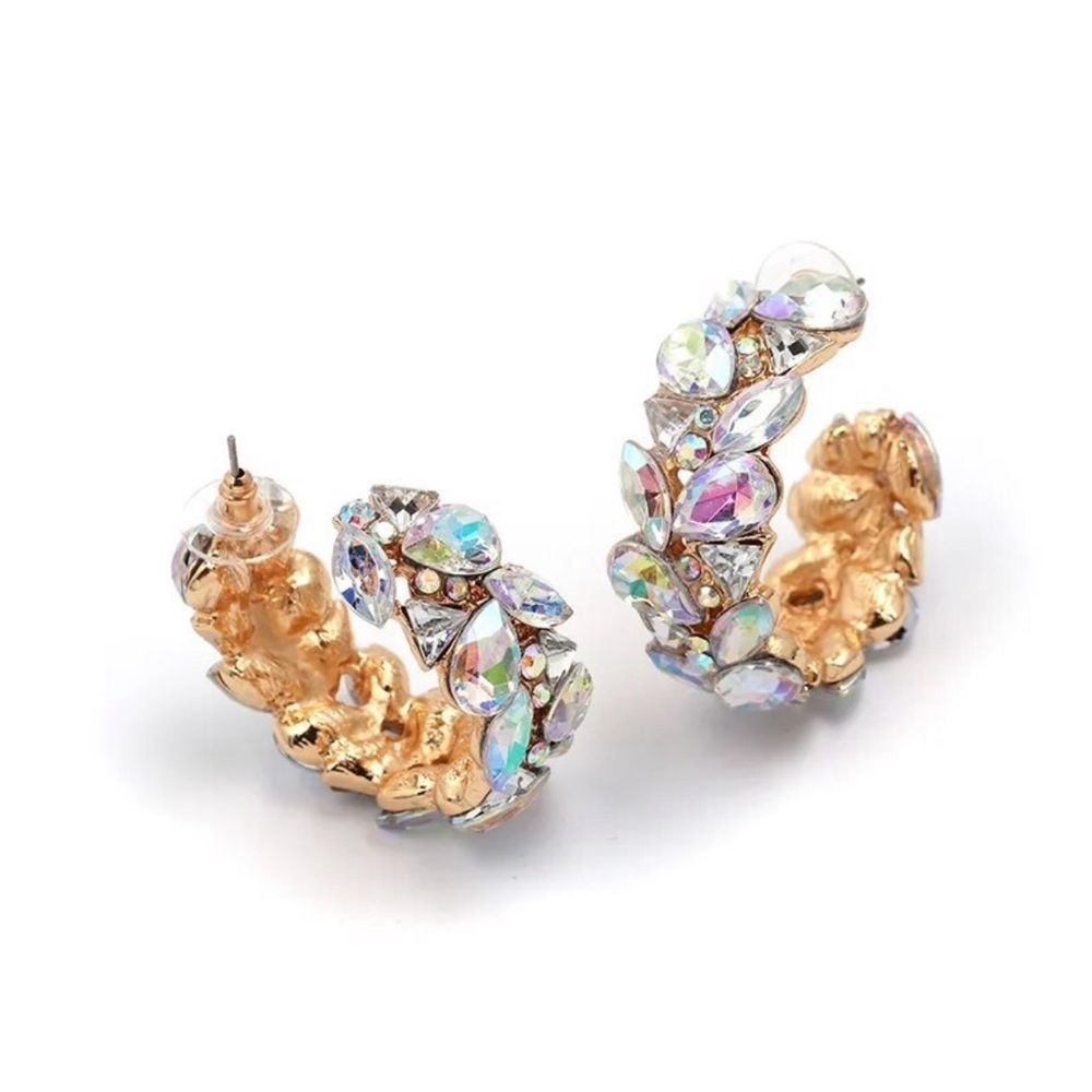 Crystal Hoop Earrings - Picture 4 of 14